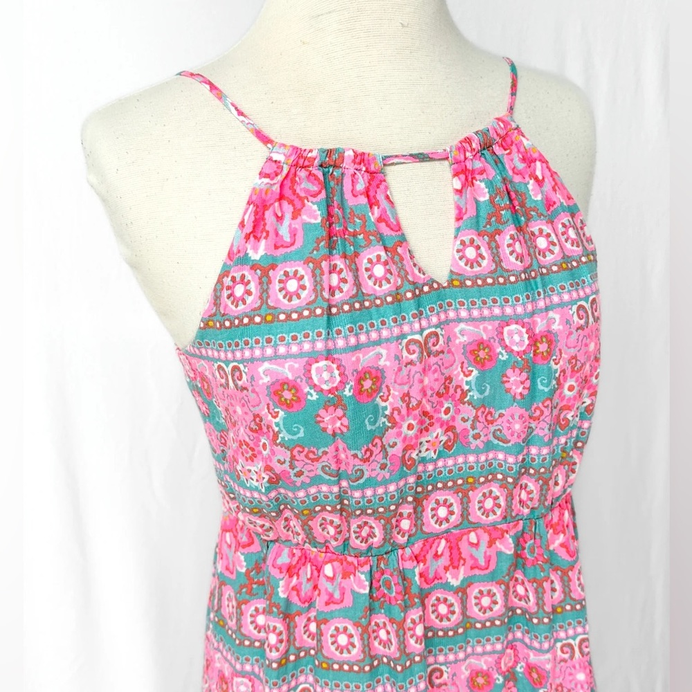 Vineyard Vines Bright Pink Turquoise Maxi Dress in Caribbean Floral size 0 or XS - Picture 3 of 8